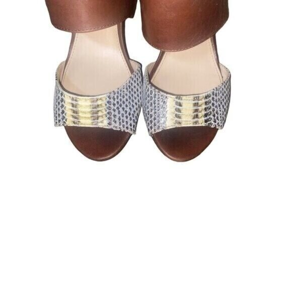 Vince Camuto Warma Snakeskin & Leather Size 5.5 Ankle Strap Block Heeled Sandal - Picture 7 of 11